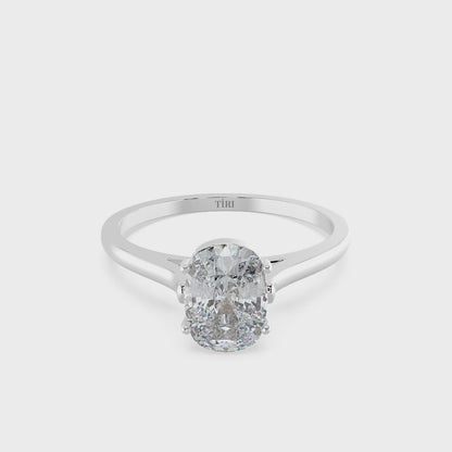 Classic Oval Diamond Solitaire Ring