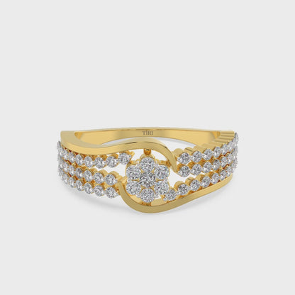 Golden Sparkle Engagement Ring