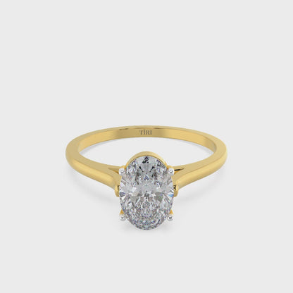 4 to 7ct Classic Oval Diamond Solitaire Ring