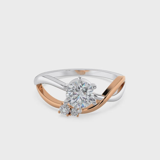 0.70 TW Round Duo Colour Diamond Ring