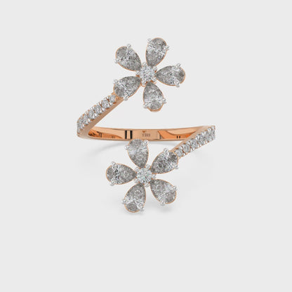Floral Duo Sparkle Ring
