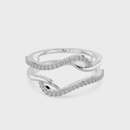 Graceful Double Helix Diamond Ring